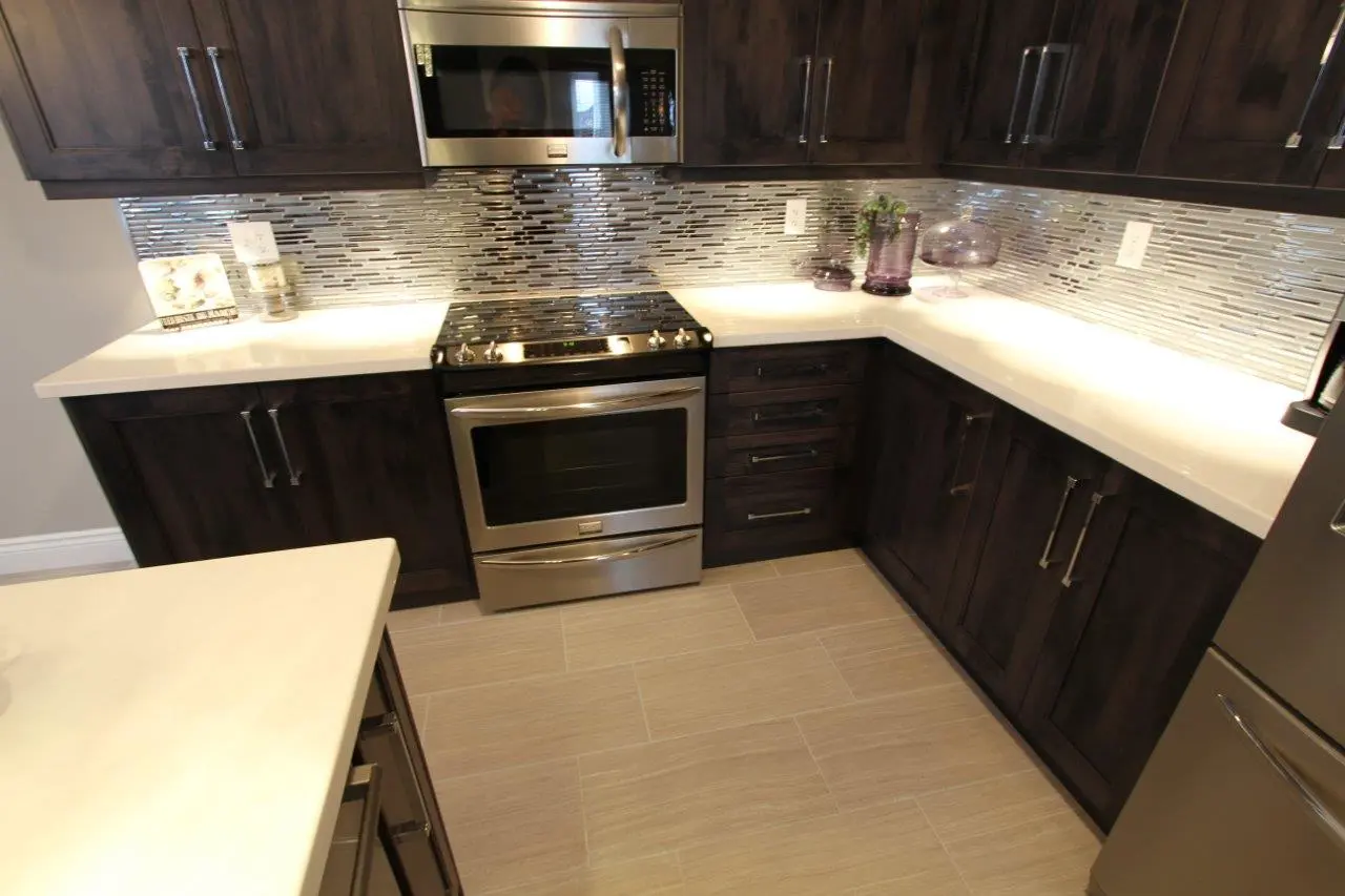 Dark wood kitchen