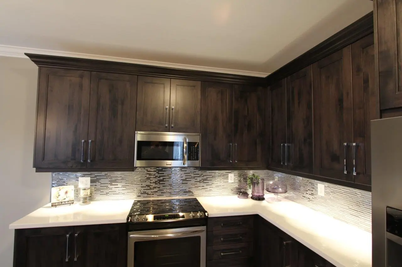 Dark wood kitchen