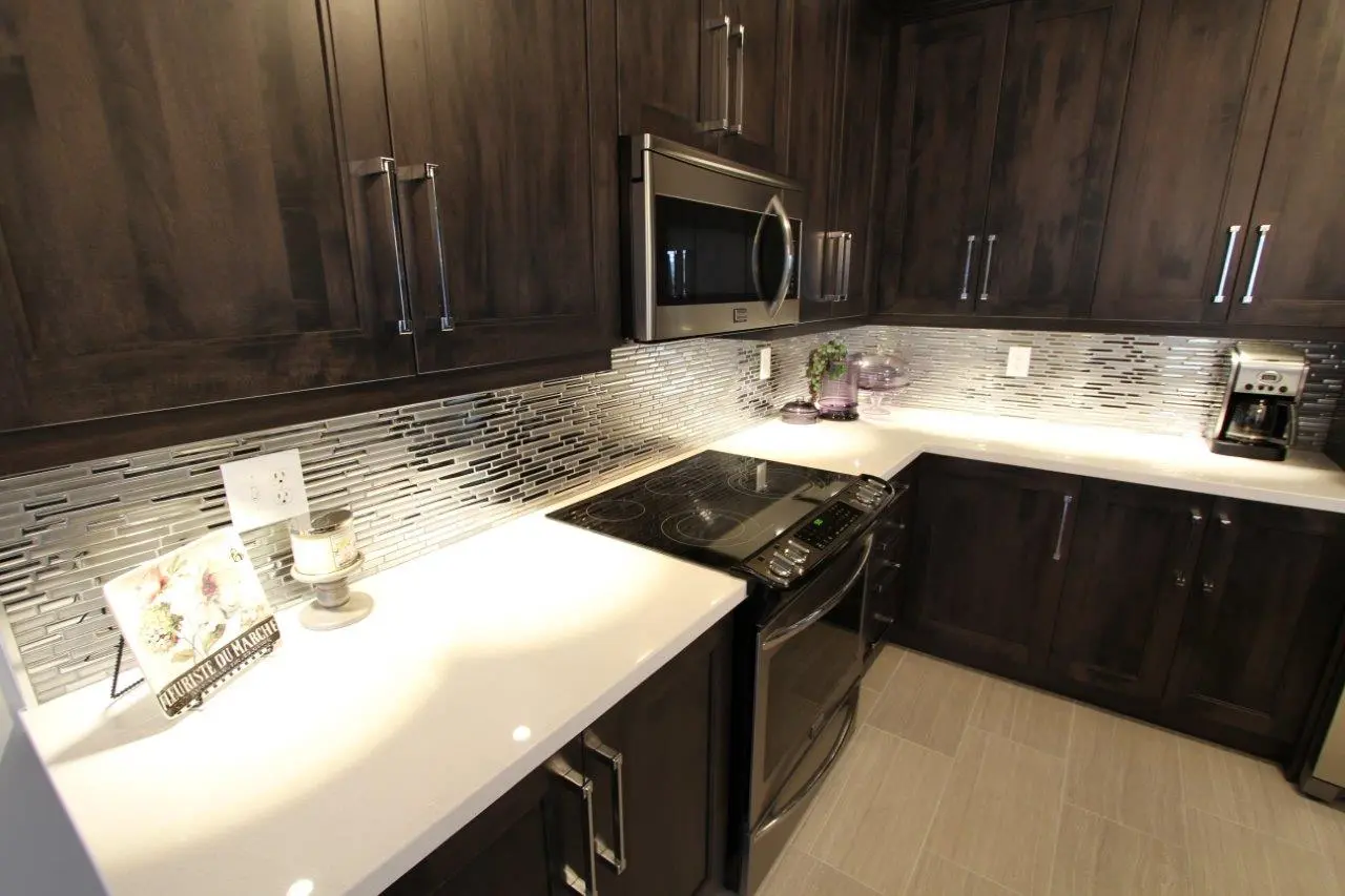 Dark wood kitchen